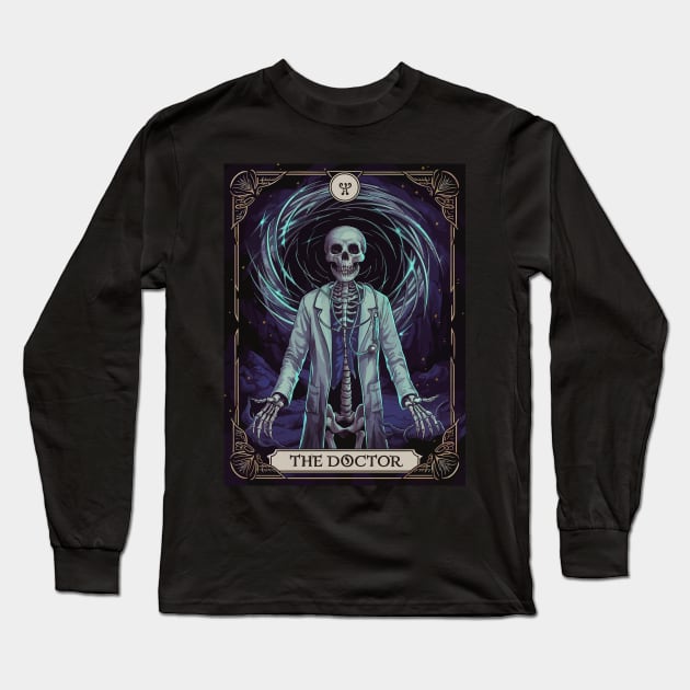 Funny Tarot Card: The Doctor Long Sleeve T-Shirt by Custom Prints HD